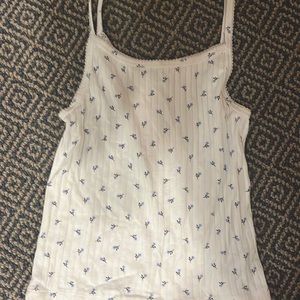 floral white tank top
